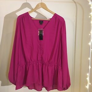Worthington Fuchsia Blouse